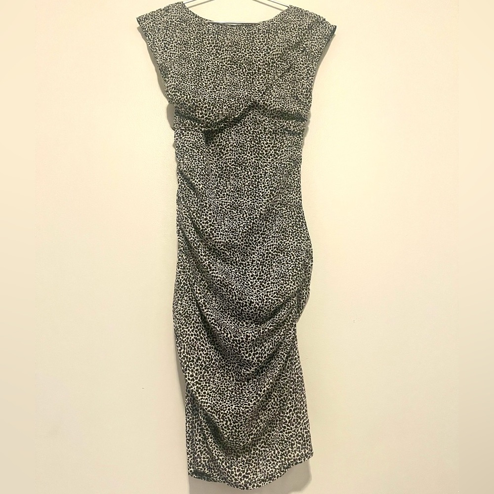 ANN TAYLOR Animal Print Silk Sleeveless Dress
